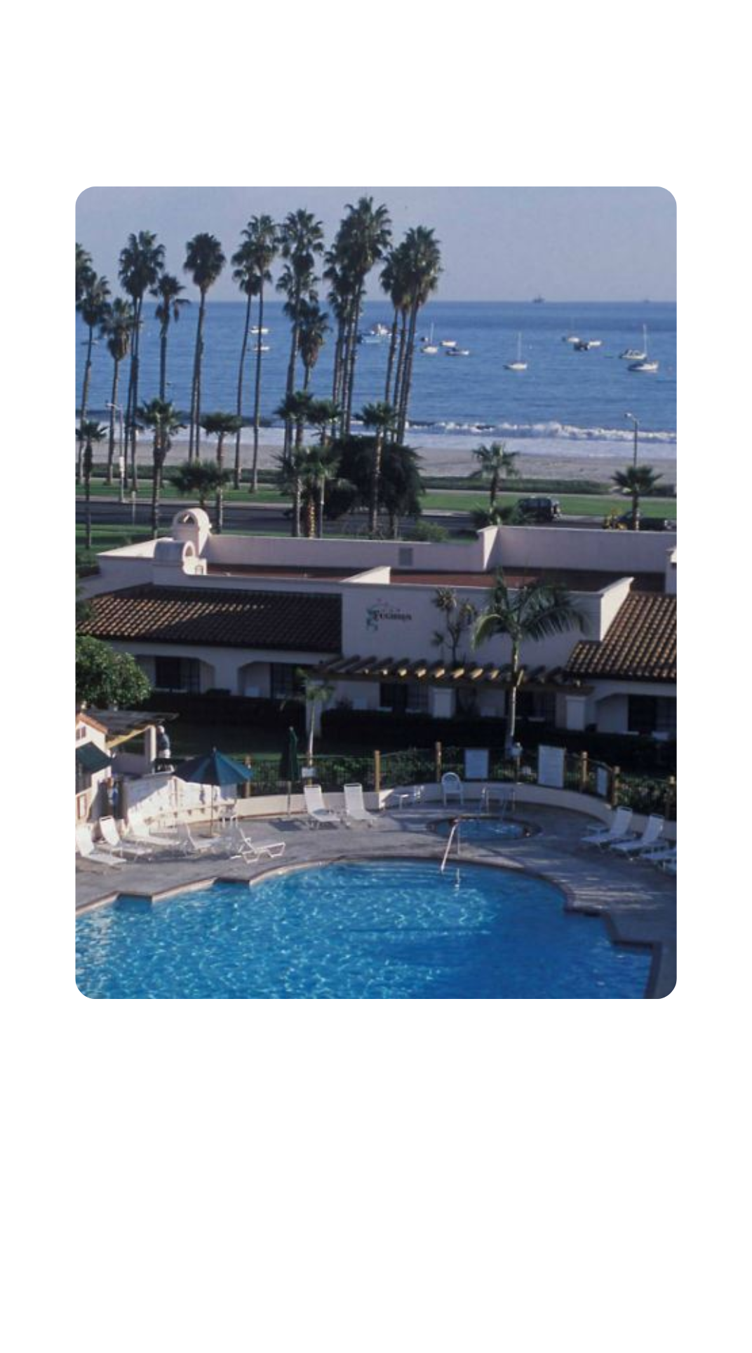 Aerial View of the Hilton Santa Barbara Beachfront Hotel